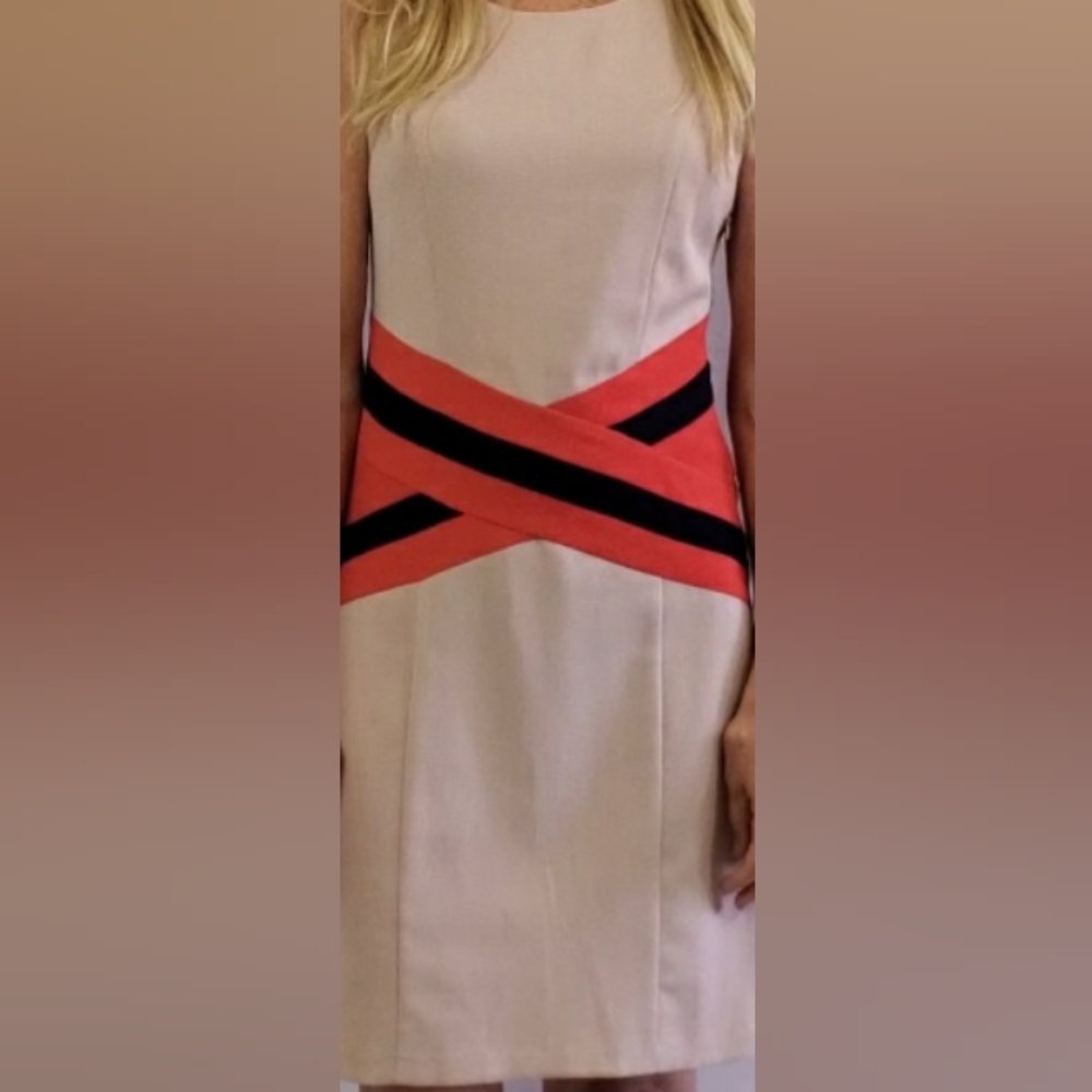 THE C. Luce Tan orange and Navy blue details across the waist.